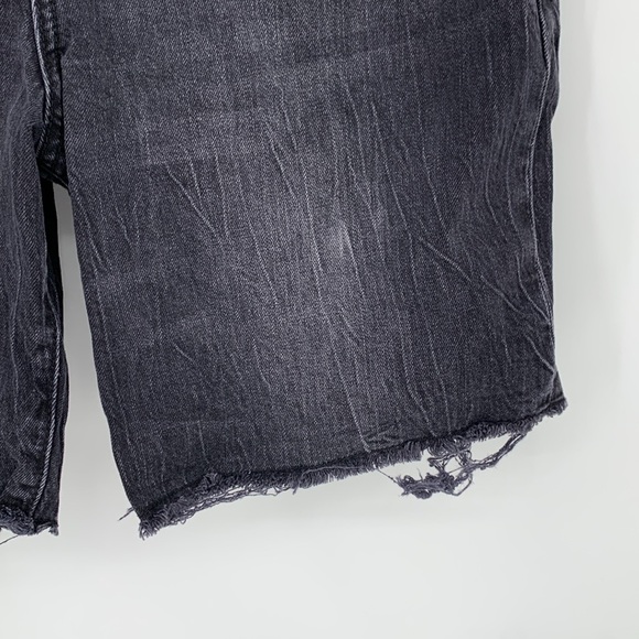 Anthropologie Pilcro denim shorts black raw hem highrise cut-off Bermuda jean 31 - Picture 2 of 5